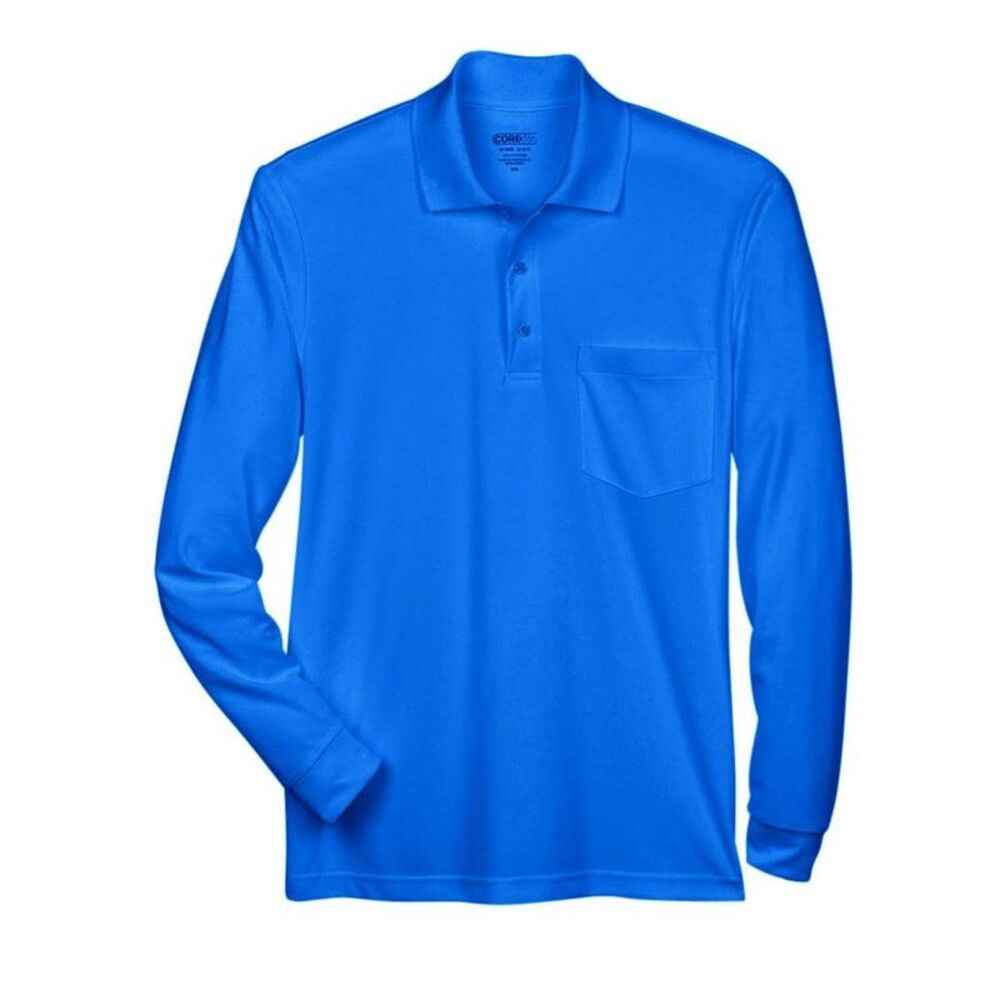 CORE365 Pinnacle Performance Long Sleeve Piqu Polo with Pocket / True Royal